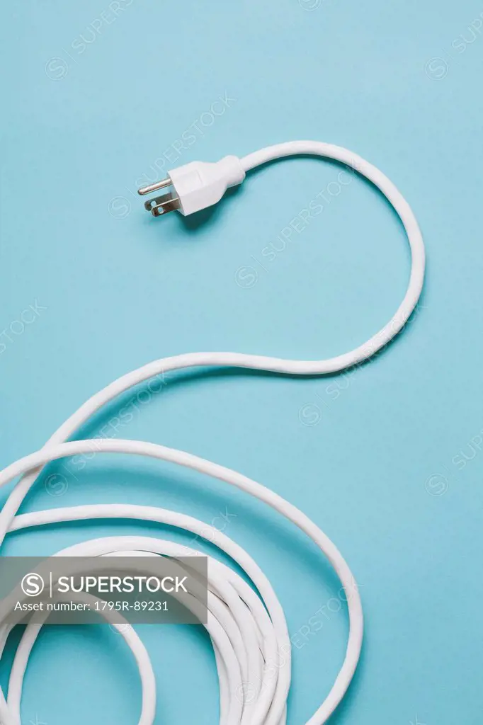 White power plug with cable