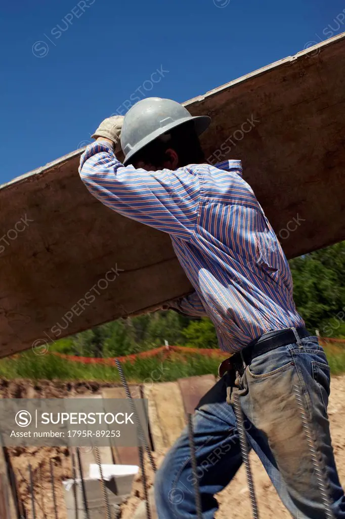 Construction worker working on construction site
