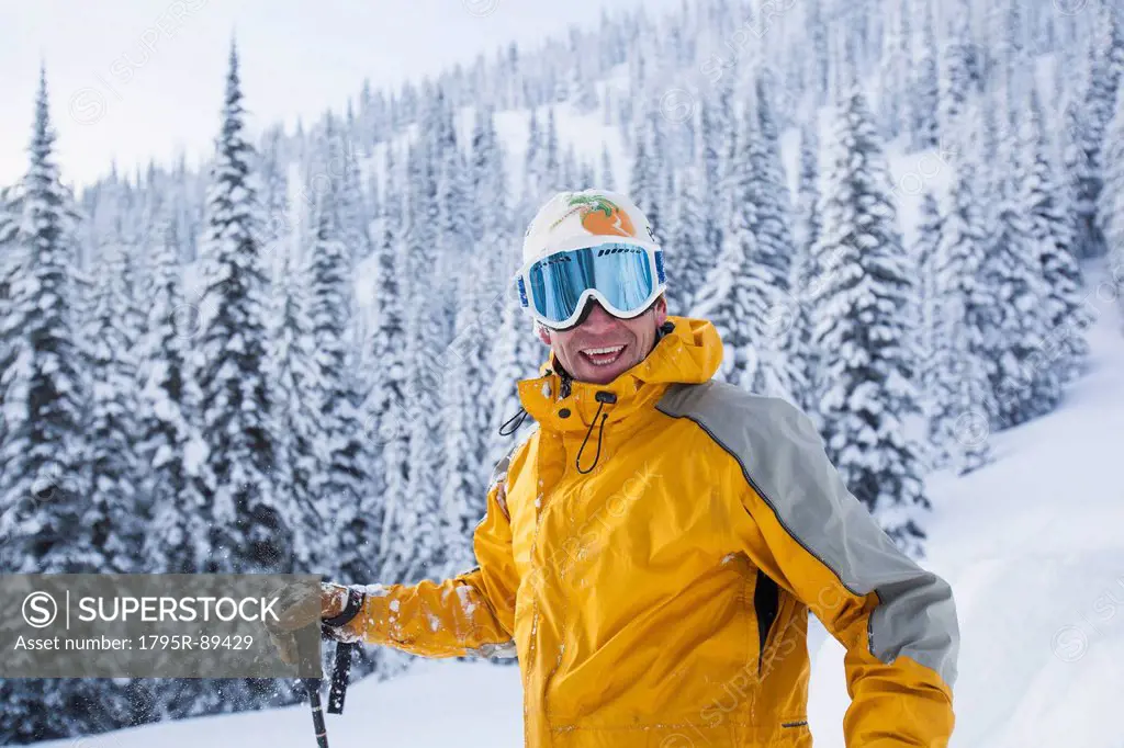 Portrait of male skier