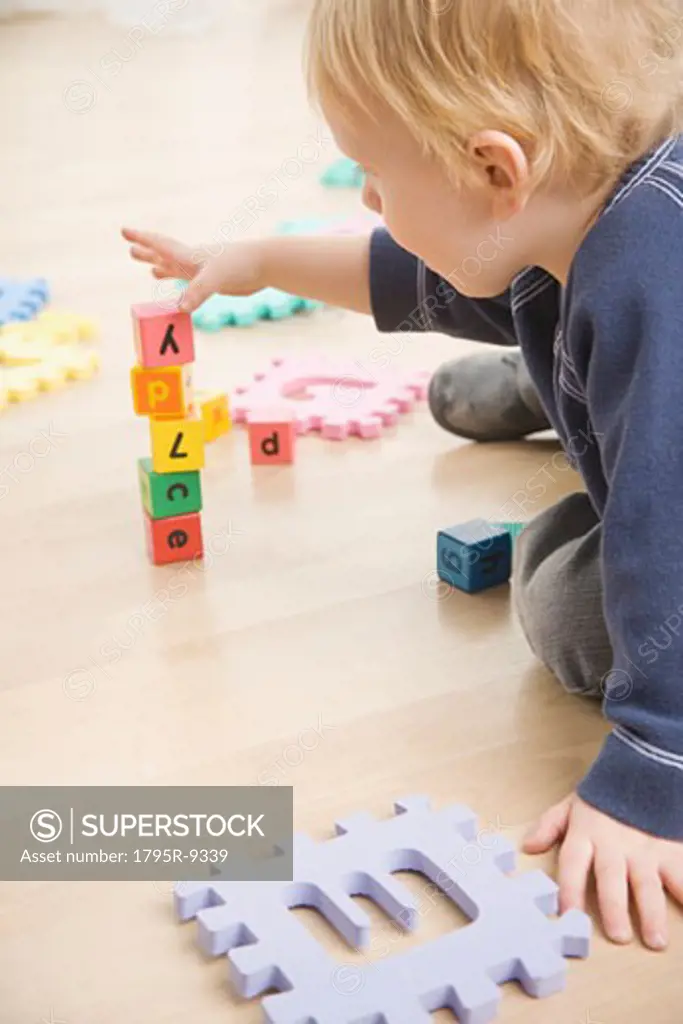 Toddler stacking blocks
