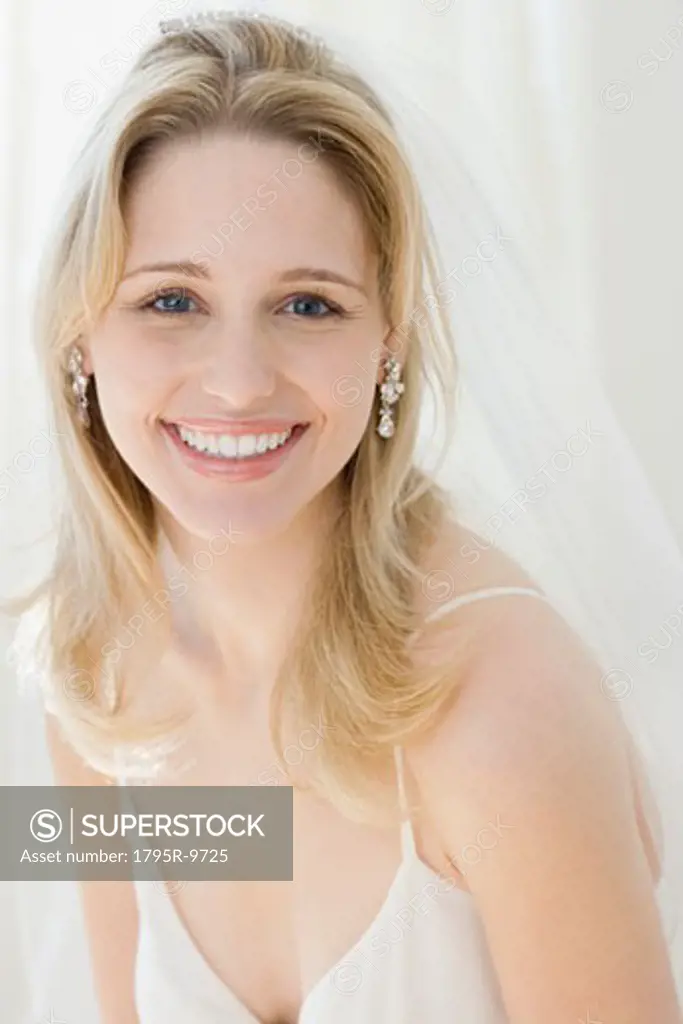 Close-up of bride smiling