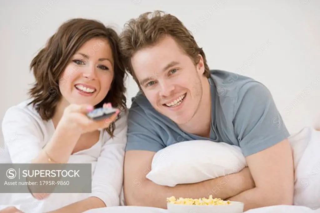 Couple watching television