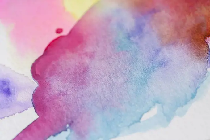 Close-up of watercolor colorful abstract pattern