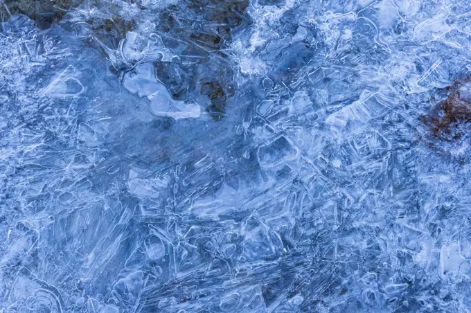 Close-up of ice on river