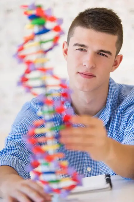 Teenage student 16_17 learning genetics