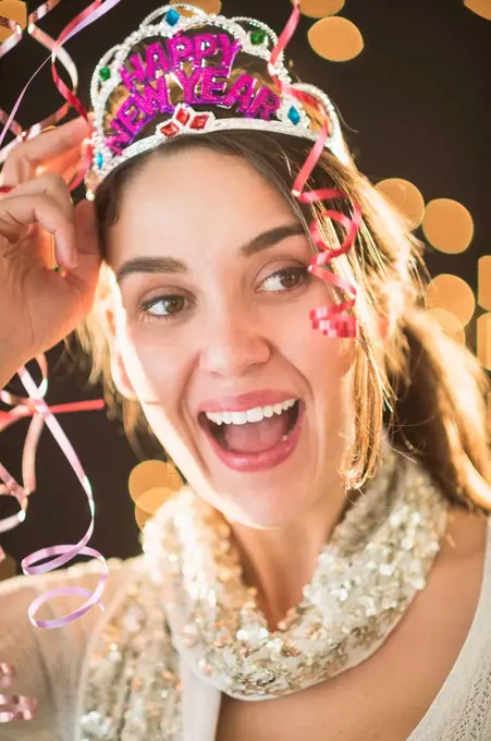 Woman celebrating New Year´s Eve