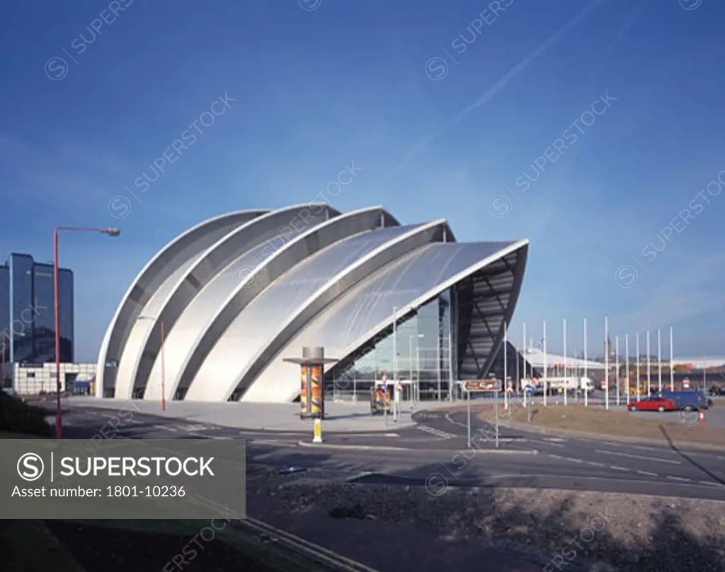 SECC - THE ARMADILLO, GLASGOW, UNITED KINGDOM, EXTERIOR GENERAL VIEW LOOKING NORTH WEST, FOSTER AND PARTNERS