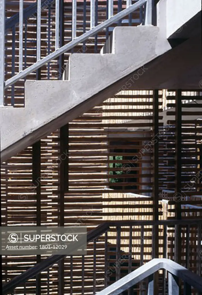 HOUSING, LOUVIERS, FRANCE, DETAIL FROM STAIRWELL, EDOUARD FRANCOIS
