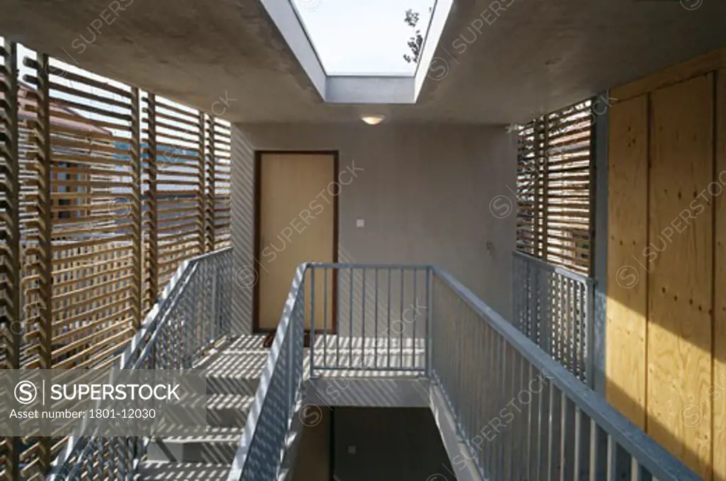 HOUSING, LOUVIERS, FRANCE, TYPICAL STAIRWELL, EDOUARD FRANCOIS