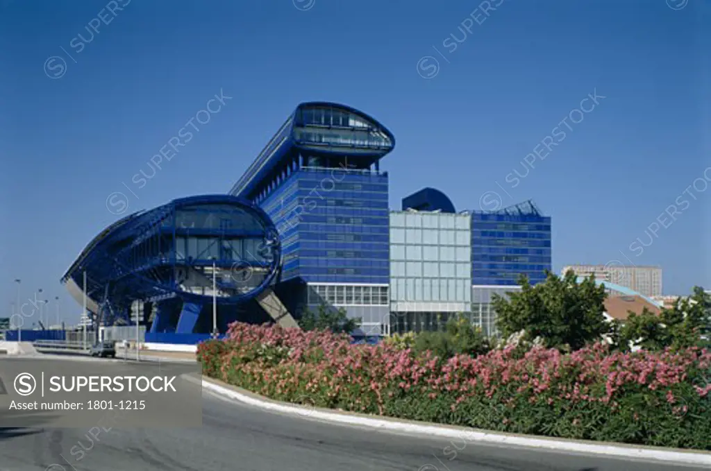 HOTEL DU DEPARTEMENT (COUNTY COUNCIL OFFICES), MARSEILLE, FRANCE, EXTERNAL VIEW WITH FLOWERS, ALSOP ARCHITECTS LIMITED