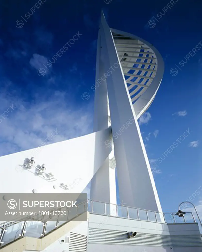THE SPINNAKER, GUNWHARF QUAYS, PORTSMOUTH, HAMPSHIRE, UNITED KINGDOM, LOOKING UP THE TOWER, GRENTREE ALL CHURCH EVANS LTD