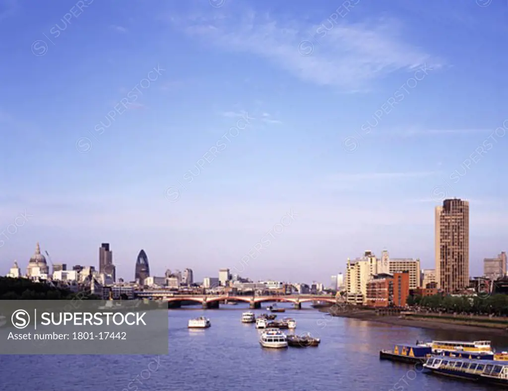 LONDON CITYSCAPE, LONDON, UNITED KINGDOM, VIEW FROM WATERLOO BRIDGE, LONDON GENERAL VIEWS