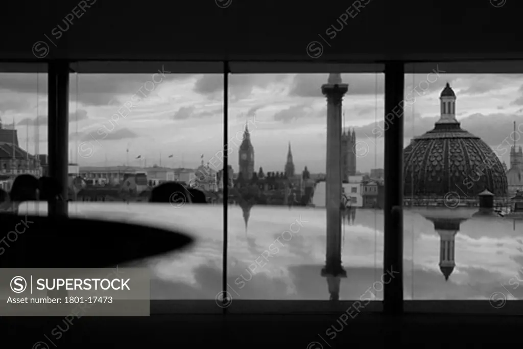 LONDON GENERAL VIEW, LONDON, UNITED KINGDOM, B/W DETAIL OF THE VIEW TOWARDS WHITEHALL FROM THE NATIONAL PORTRAIT GALLERY, LONDON GENERAL VIEWS