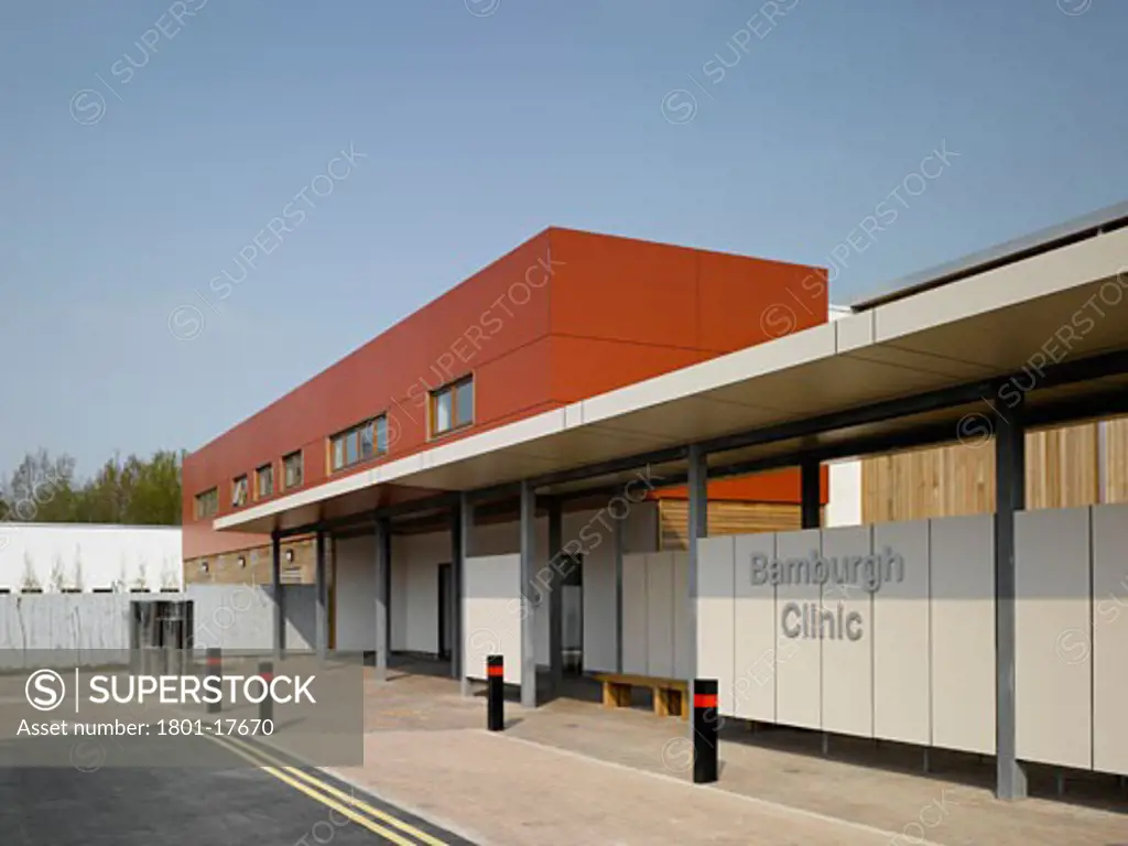 BAMBURGH CLINIC, NEWCASTLE UPON TYNE, TYNE AND WEAR, UNITED KINGDOM, VIEW OF ENTRANCE, MAAP ARCHITECTS LTD