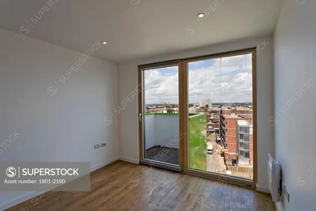 BARKING LEARNING CENTRE AND APARTMENTS, BARKING, LONDON, UNITED KINGDOM, APARTMENT BALCONY WITH VIEW, AHMM (ALLFORD HALL MONAGHAN MORRIS LLP)