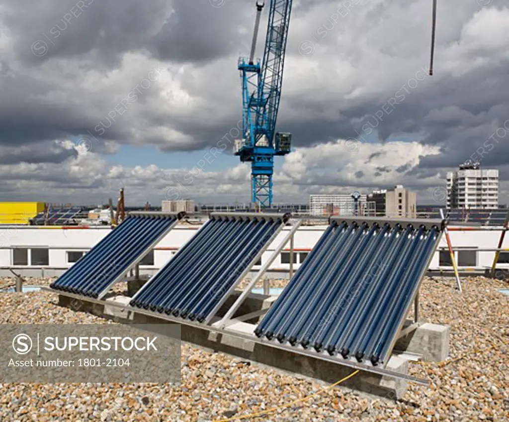BARKING LEARNING CENTRE AND APARTMENTS, BARKING, LONDON, UNITED KINGDOM, SOLAR PANELS ON ROOF, AHMM (ALLFORD HALL MONAGHAN MORRIS LLP)