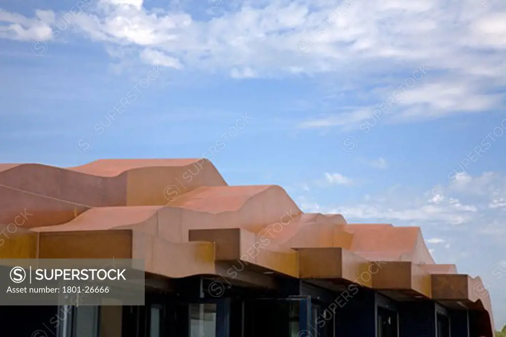 EAST BEACH CAFE, LITTLEHAMPTON, WEST SUSSEX, UNITED KINGDOM, ROOF DETAIL FROM THE WEST, THOMAS HEATHERWICK STUDIO