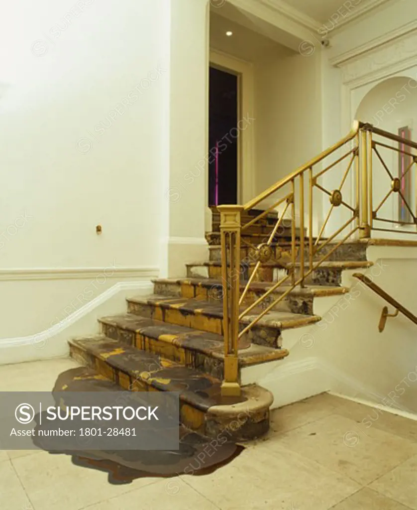 SKETCH, 9 CONDUIT STREET, LONDON, W1 OXFORD STREET, UNITED KINGDOM, STAIRCASE DETAIL WITH PAINT SPILLAGE INSTALLATION, ARCHITECT UNKNOWN