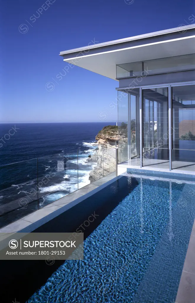 CLIFF HOUSE, SYDNEY, NEW SOUTH WALES, AUSTRALIA, POOL AND CLIFF FACE BEHIND, WALTERS AND COHEN WITH COLLINS AND TURNER