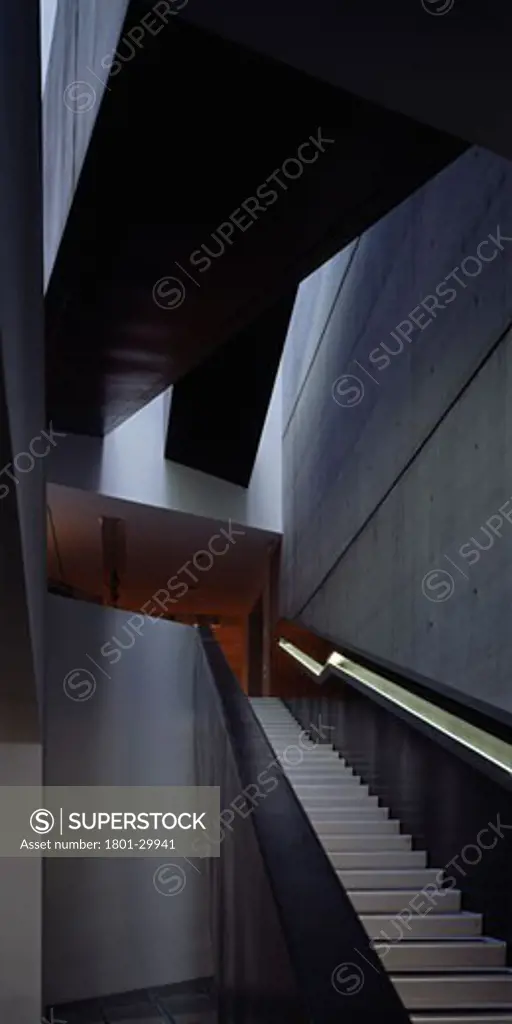 LOIS + RICHARD ROSENTHAL CONTEMPORARY ARTS CENTRE, 44 EAST SIXTH STREET, CINCINNATI, OHIO, UNITED STATES, VIEW OF STAIRS UP TO SECOND FLOOR, ZAHA HADID