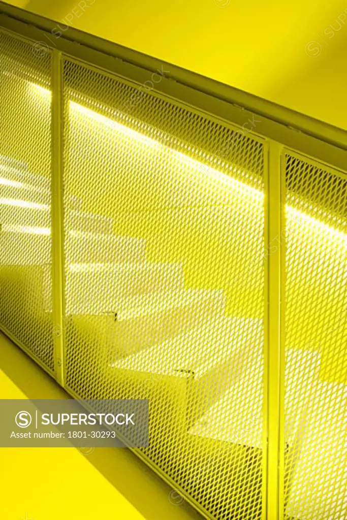 The stephen lawrence centre yellow fire escape stairs., the Stephen Lawrence Centre, 39 Brookmill Road, London, SE8 Deptford, United Kingdom, Adjaye Associates