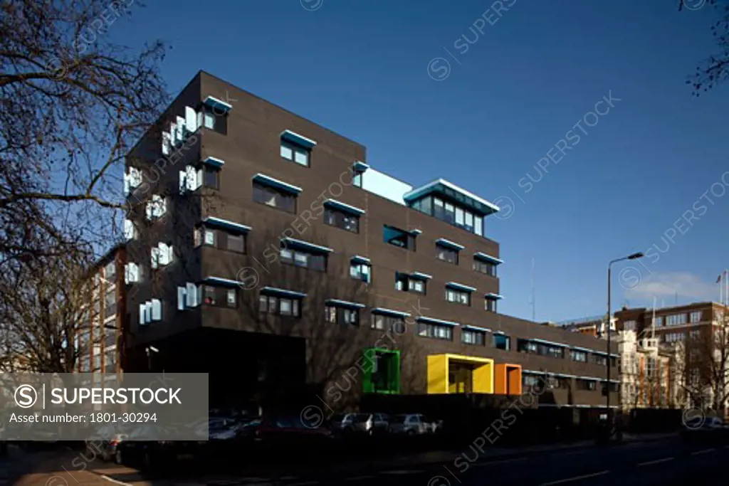 Southwark children and young people's development centre daylight exterior of the facade., Southwark Children and Young People's Development Centre, 27 Peckham Road, London, SE5 Camberwell, United Kingdom, Ahmm (Allford Hall Monaghan Morris Llp)