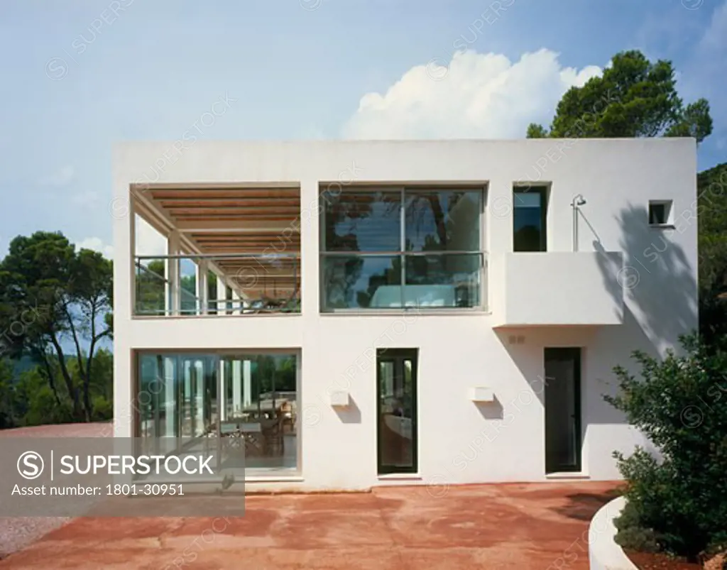 Private house south east elevation., Private House, Ibiza, Balearic Islands, Spain, De Blacam and Meagher