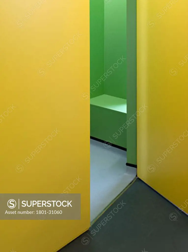 Fitness cafe gym with yellow storage wall., Fitness Cafe, 97 Boundary Road, London, NW8 St John's Wood, United Kingdom, DMD Architects