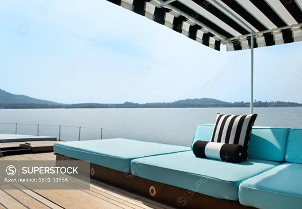 Maid marian 2 top deck view out to sea., Maid Marian, Phuket, Changwat, Thailand, Flux Interiors