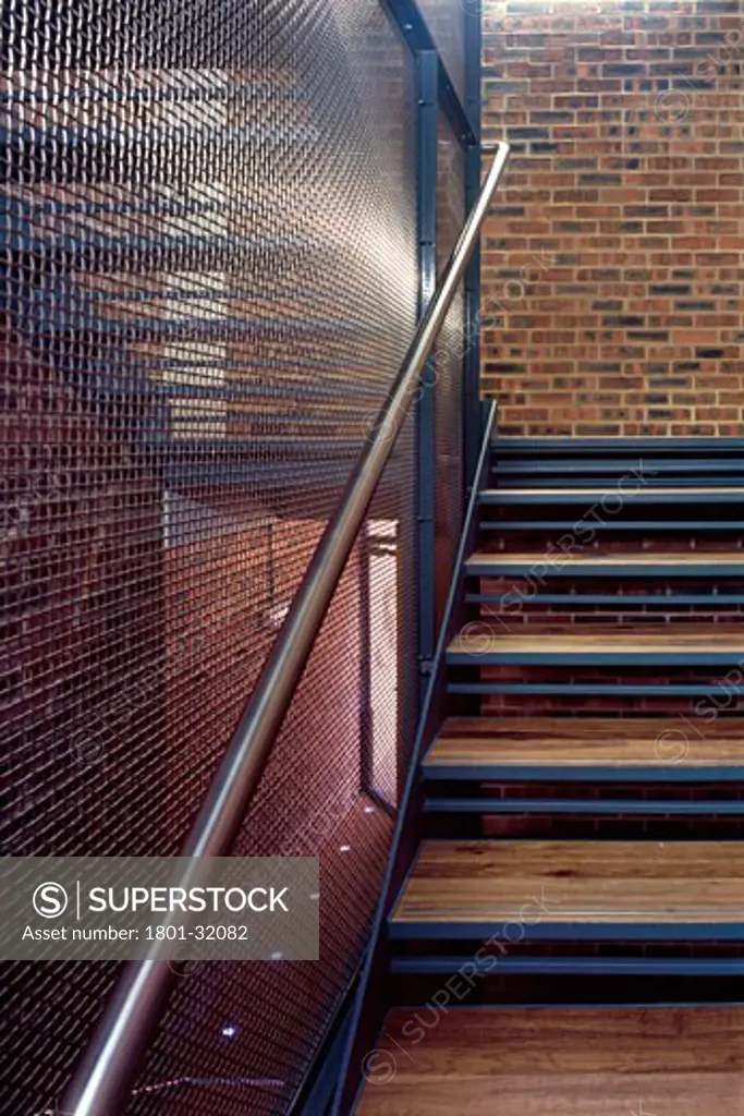Hat factory day stair area., Hat Factory, Inkerman Road, St Albans, Hertfordshire, United Kingdom, Hut Architecture