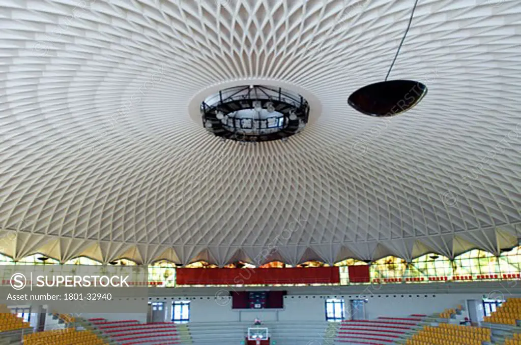 Palazzetto dello sport detail of ceiling., Palazzetto Dello Sport, Via Pietro De Coubertin, Rome, Lazio, United Kingdom, Pier Luigi Nervi / Annibale Vitellozzi