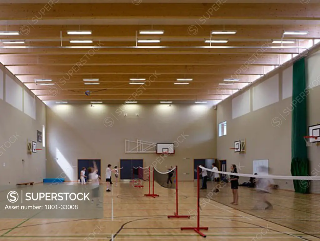 New minster school sports hall., New Minster School, Southwell, Nottinghamshire, United Kingdom, Penoyre and Prasad