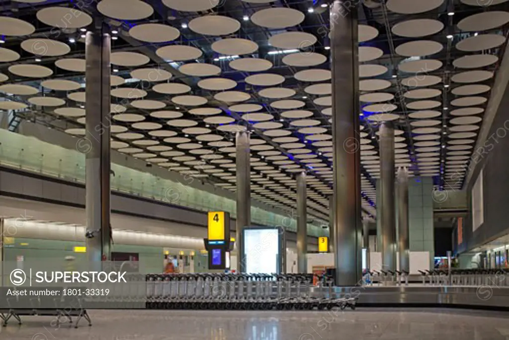 Terminal 5 heathrow airport baggage reclaim., Terminal 5 Heathrow Airport, Bath Road, Hayes, Middlesex, United Kingdom, Rogers Stirk Harbour + Partners