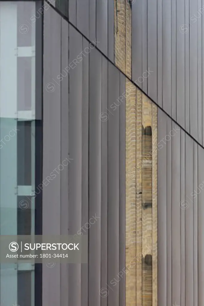 Ideas Store, London, United Kingdom, Adjaye Associates, Idea store whitechapel reflections in east facade.