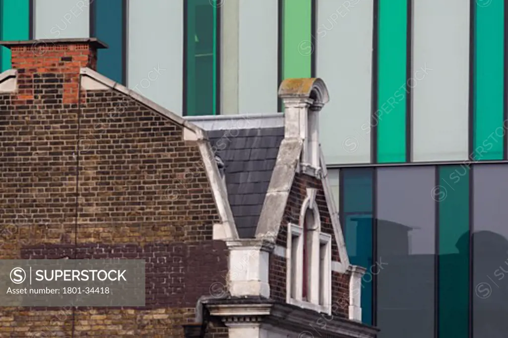 Ideas Store, London, United Kingdom, Adjaye Associates, Idea store whitechapel traditional brick building against west facade.