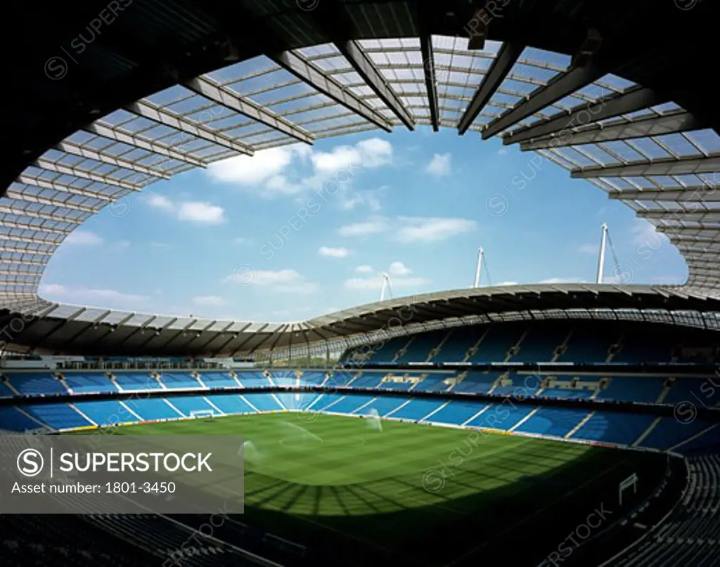 CITY OF MANCHESTER STADIUM, MANCHESTER, UNITED KINGDOM, VIEW FROM TIER 2, ARUP ASSOCIATES