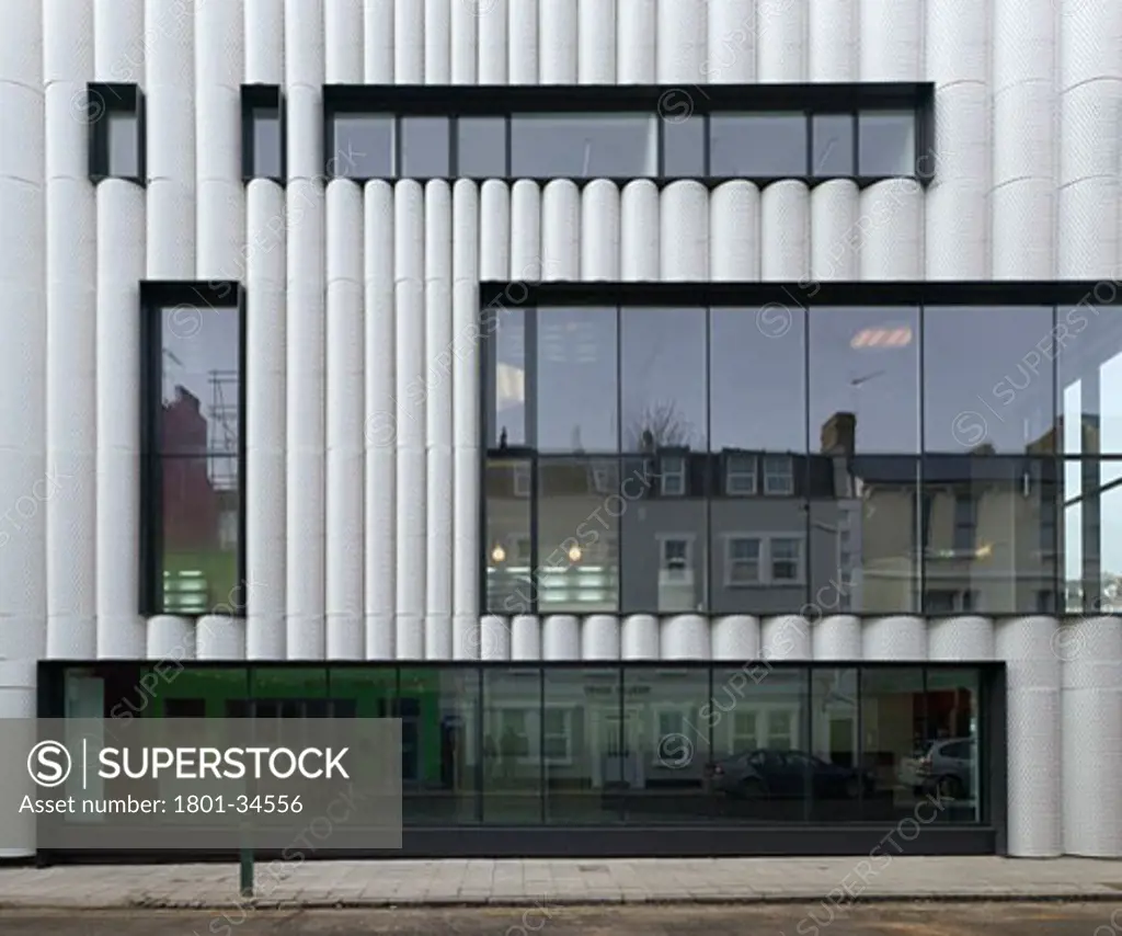 The Quarterhouse, Folkestone, United Kingdom, Alison Brooks Architects Ltd, The quarterhouse perforated steel cladding.