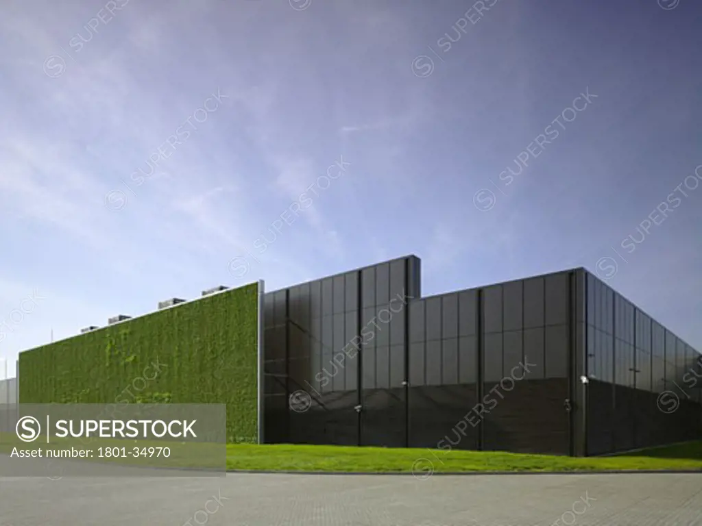 Citi Data Centre, Frankfurt, Germany, Arup Associates, Citi data centre frankfurt - green wall and main elevation.