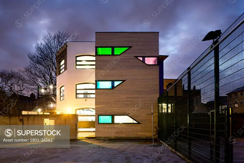 The Factory Children's Centre, London, United Kingdom, Cazenove Architects, Cazenove architects cazenove has been working with the factory community centre for over ten years to improve and extend the facilities and buildings adjacent to newington green in islington north london. The first phase of work providing access new entrance ramp and lift shaft won a trust award commendation in 2001 and is recognised as a local landmark. The building's second phase: new stair extension and conversion to 