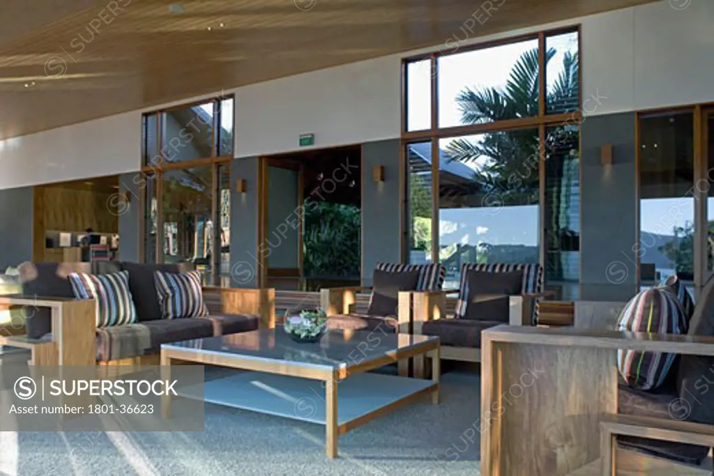 Qualia Resort, Hamilton Island, Australia, Chris Beckingham, Qualia resort. Lobby seating in the long room..