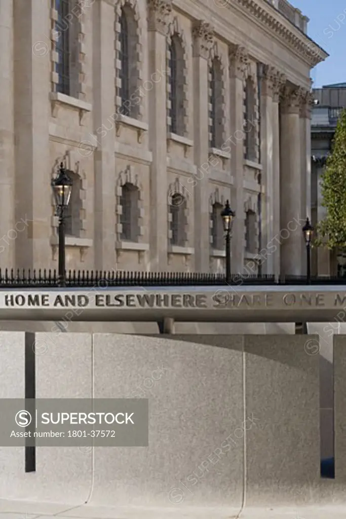 St Martins-in-the-fields, London, United Kingdom, Eric Parry, Detail of inscription on the light well.