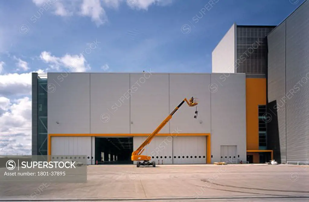 British Aerospace Factory, Broughton, United Kingdom, Faulkner Browns, British aerospace factory cladding.