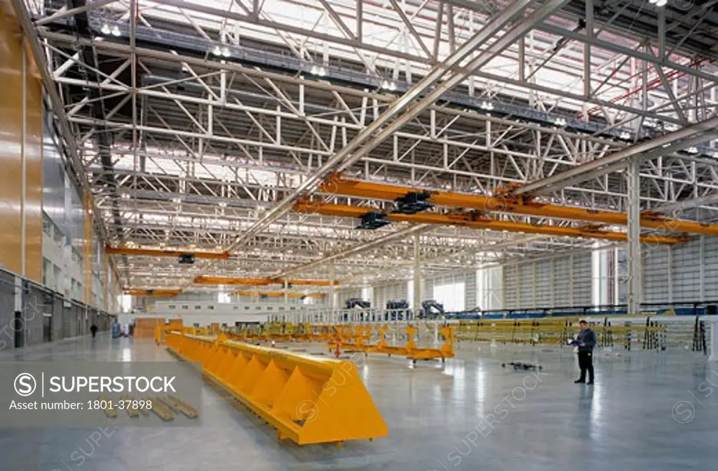 British Aerospace Factory, Broughton, United Kingdom, Faulkner Browns, British aerospace factory factory floor.