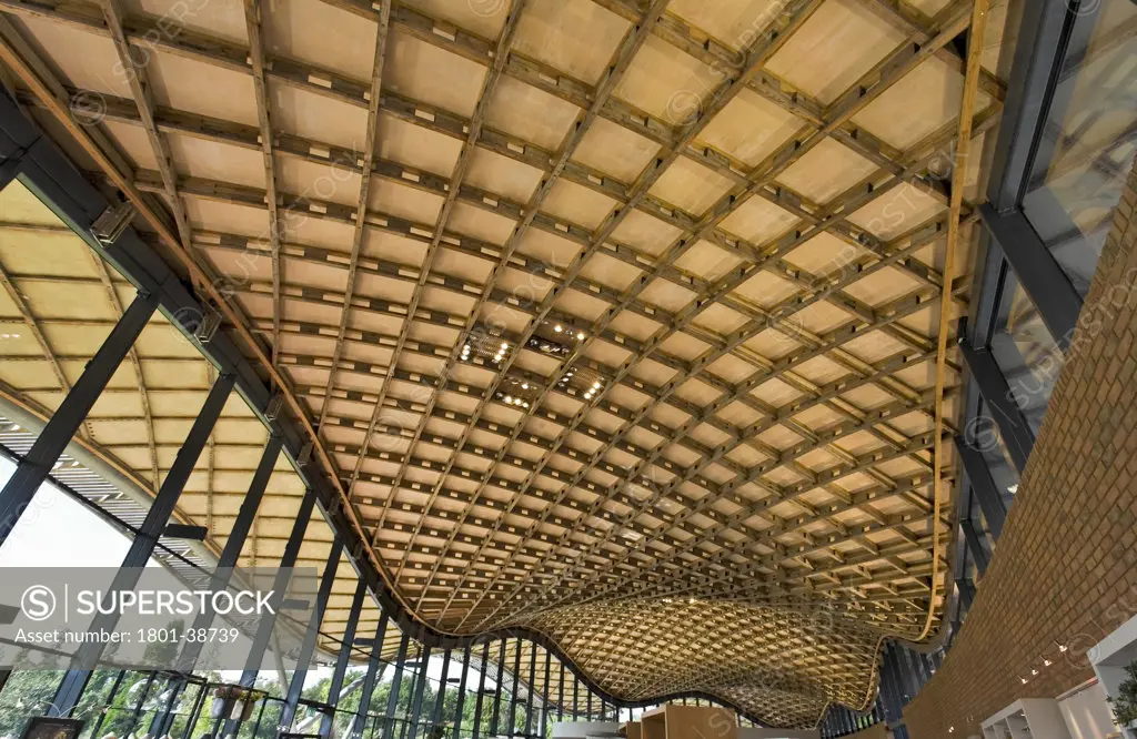 Savill Building - Windsor Great Park, Windsor, United Kingdom, Glenn Howell Architects, Savill building - windsor great park interior showing timber roofscape.