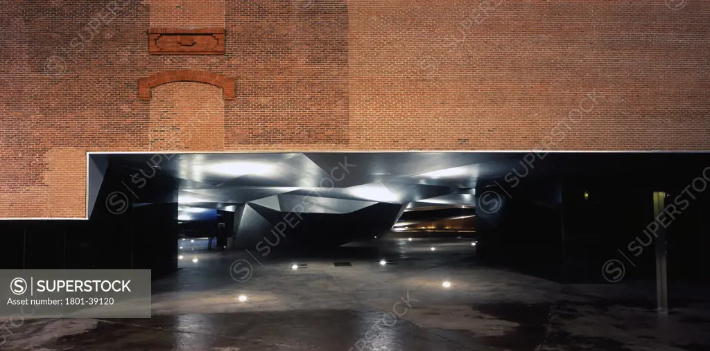 Caixa Forum Madrid, Madrid, Spain, Herzog & De Meuron, Caixa forum madrid detail showing structural basement.