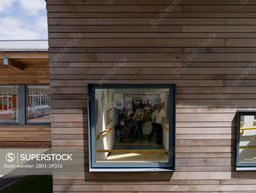 Ifield School, Gravesend, United Kingdom, Haverstock Associates Llp, Ifield school window in cladding.