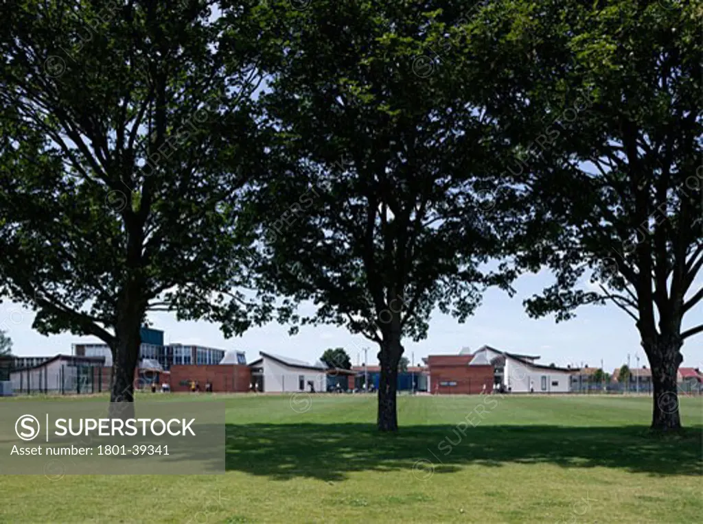 Meadowfield School, Sittingbourne, United Kingdom, Haverstock Associates Llp, Meadowfield school exterior through trees.