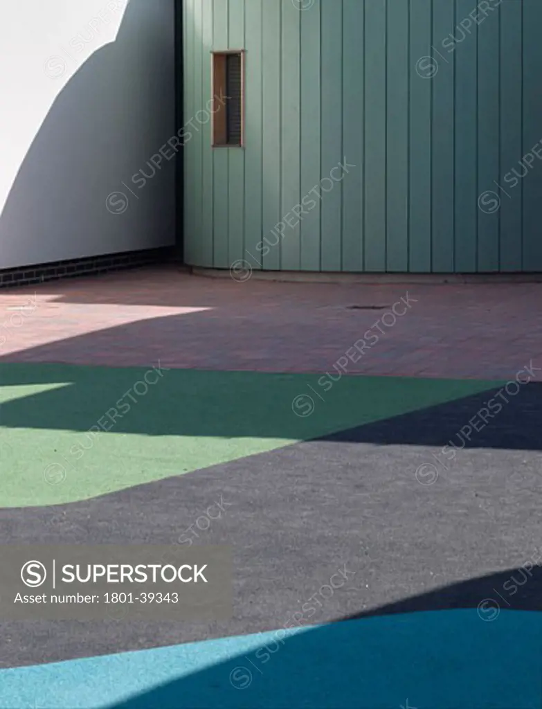 Meadowfield School, Sittingbourne, United Kingdom, Haverstock Associates Llp, Meadowfield school pod and coloured paving.