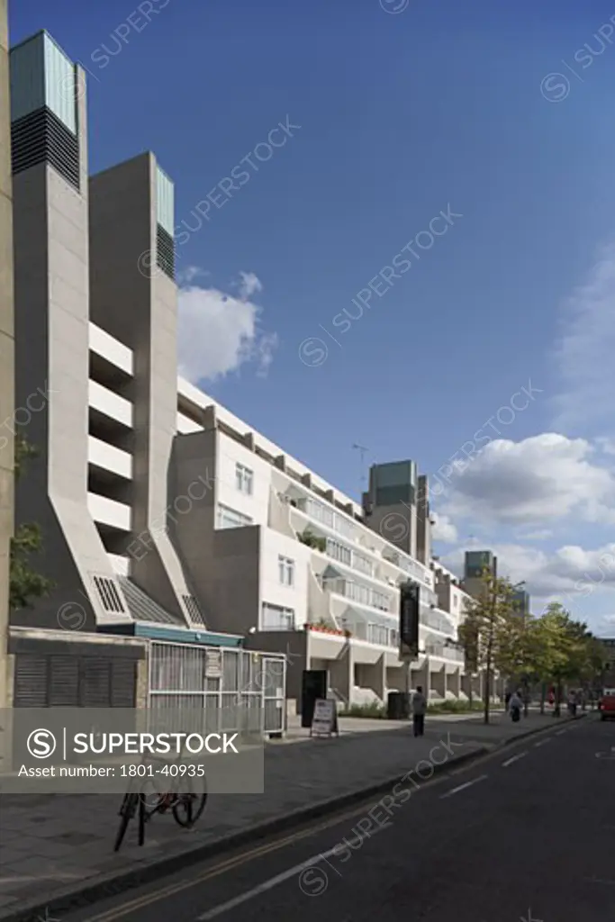 Brunswick Centre, London, United Kingdom, Levitt Bernstein/ Patrick Hodgkinson (1968-72), Brunswick centre west facade.
