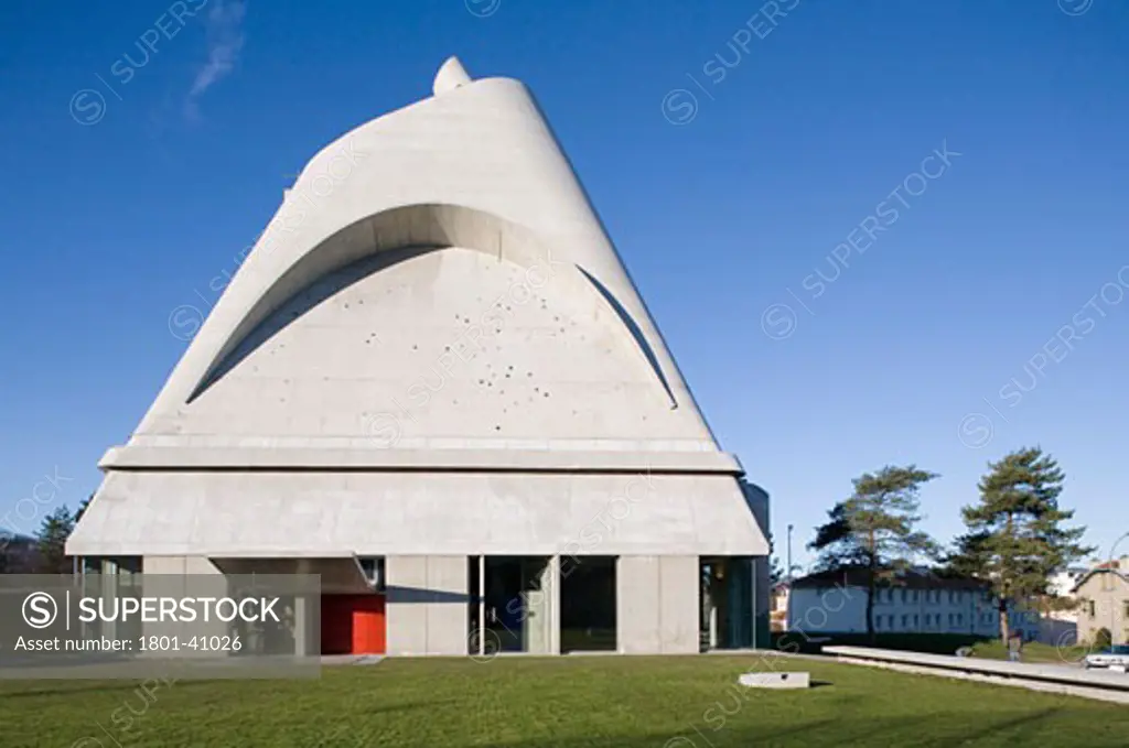 Eglise Saint-Pierre, Firminy-Vert, France, Le Corbusier // Jose Oubrerie Architects, Eglise saint-pierre exterior landscape.